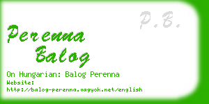 perenna balog business card